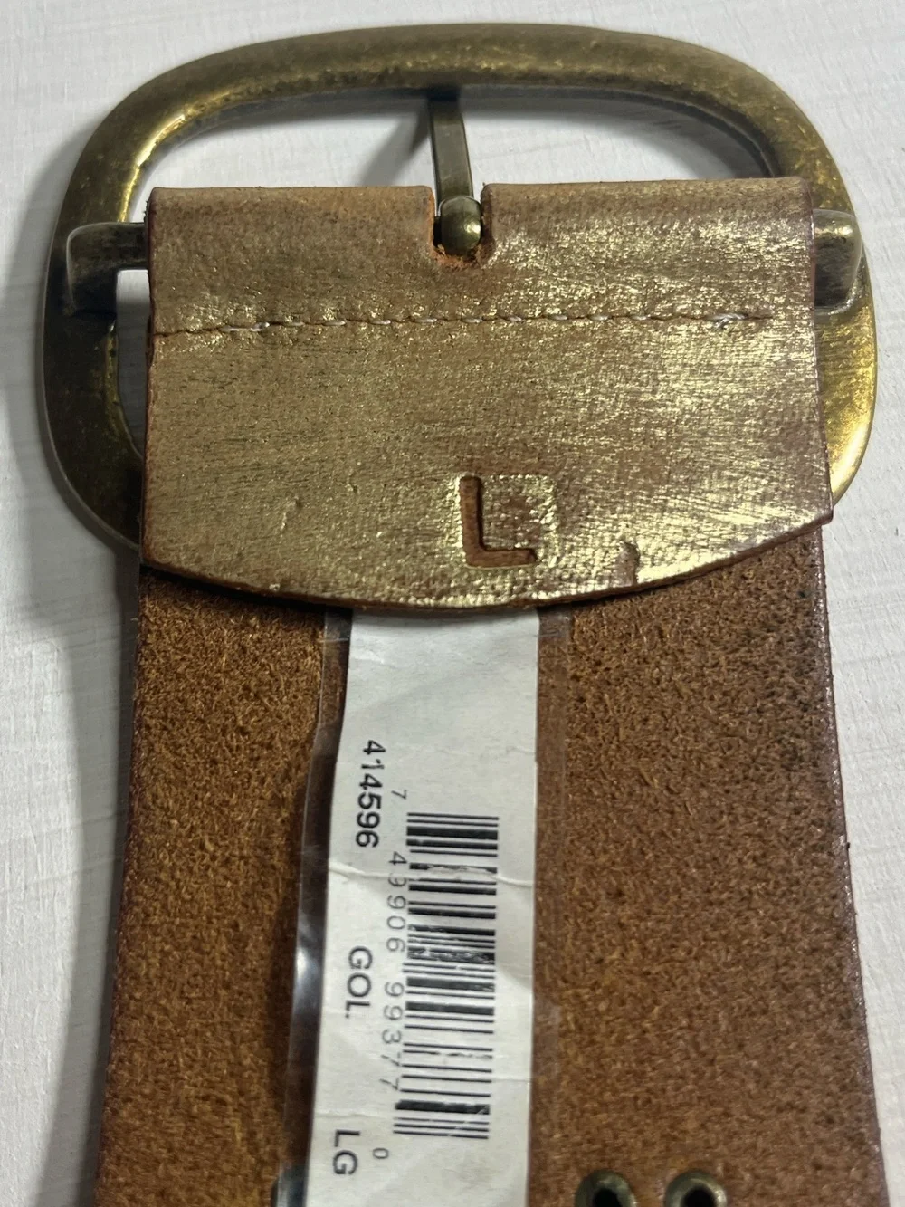 Calvin Klein Gold Studded Leather Belt Sz Large